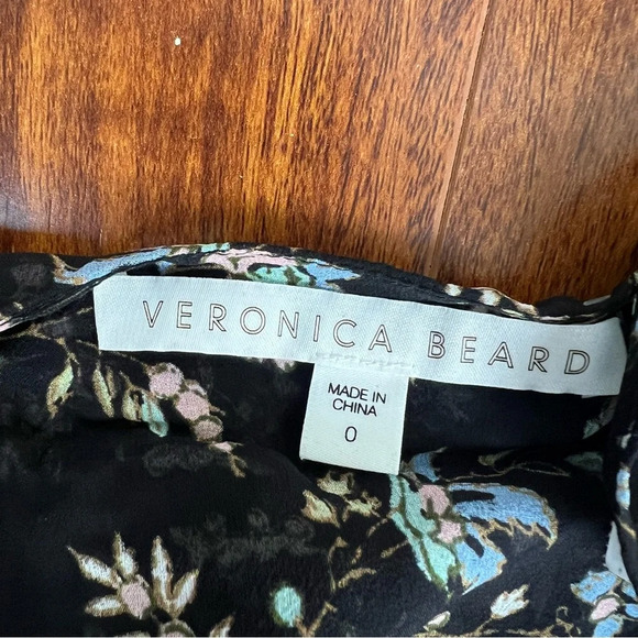 Veronica Beard Merrill Drawstring Silk Long Sleeve Midi Dress Black Size 0 - Picture 12 of 13